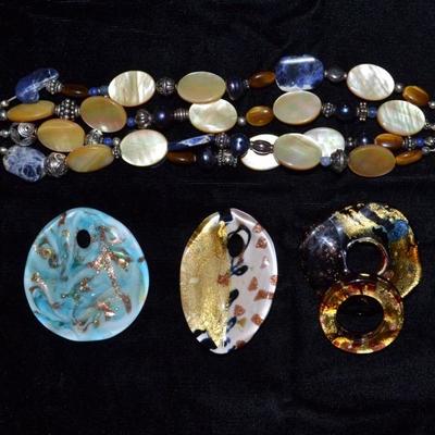 Murano glass pendants and bracelet