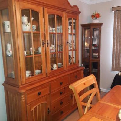 dining room with china cabinet