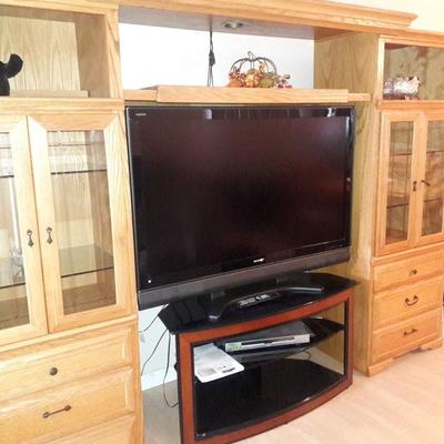 entertainment unit with flat screen TV with 3-D
