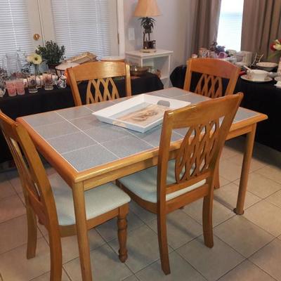 Tile Topped dining table for (4)