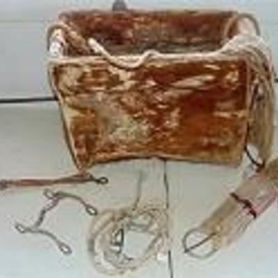 Cowhide Panier with Horse Tack