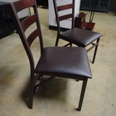 Pair of Ladder Back Folding Chairs