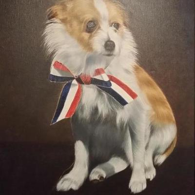 Medium oil painting terrier dog