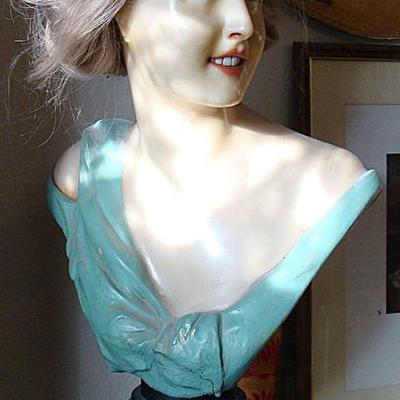 1920's French wax wig bust