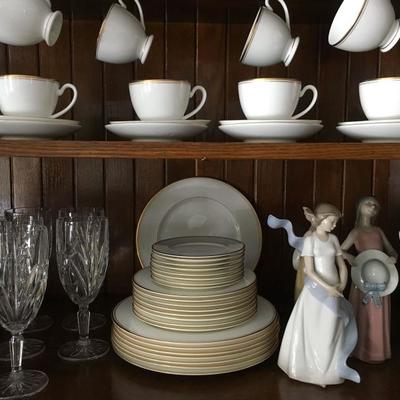 Marquis by Waterford Goblets, Waterford Gold Rimmed China 