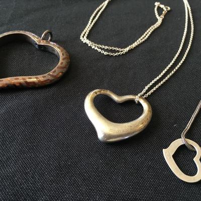 Vintage Gucci Heart Pendant, Tiffany Sterling Heart, Danecraft Sterling Heart