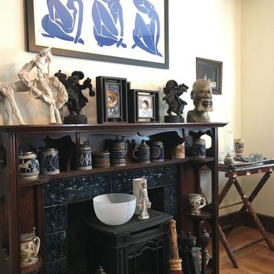 Beer Stein Collection, Matisse Print, Sculptures 
