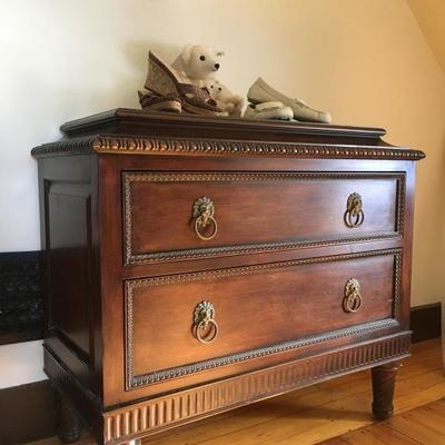 Ralph Lauren Two Drawer Chest with Lion Head Hardware