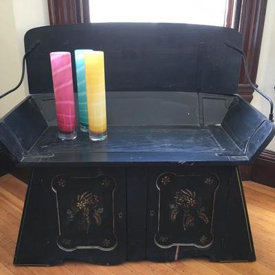 Carriage Seat with Storage, Kosta Boda Vases 