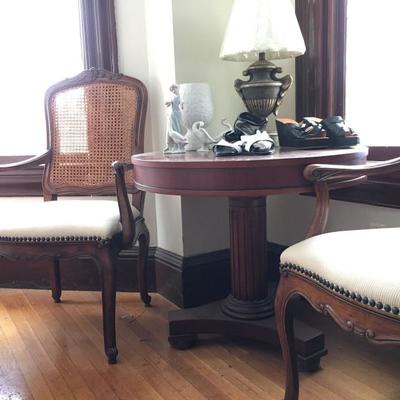 Ralph Lauren Arm Chairs, Ralph Lauren Round Pedestal Table 