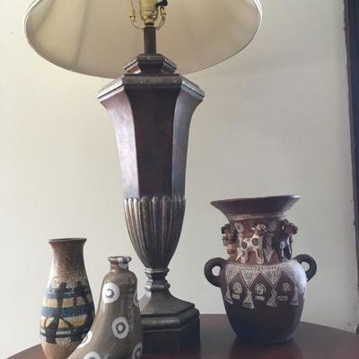 B. Eigen Ceramic Boot, Lapid Israeli Pottery Vase, Native American Storyteller Urn 