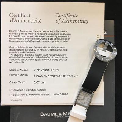 Baume and Merceir Watch with Diamonds 