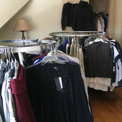 RACKS of women's clothing