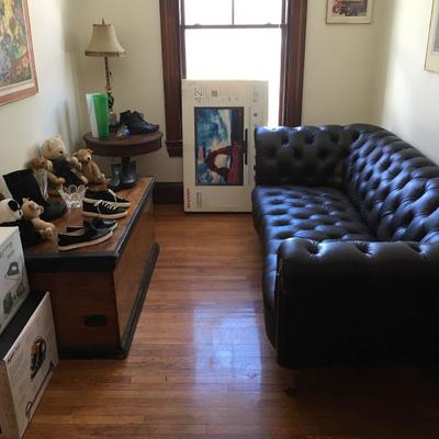 Bloomingdale's Tufted Leather Sofa, Hope Chest, NIB Sharp 42" LED Smart TV