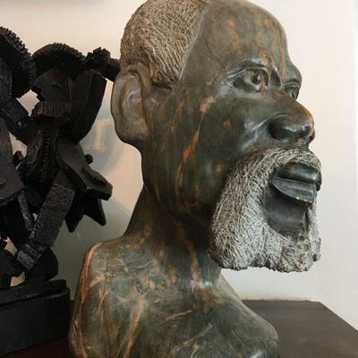 African Stone Bust 