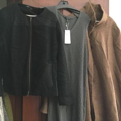 Eileen Fisher Blazer, Dress and Wool Cape
