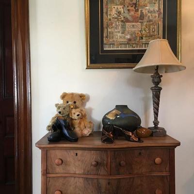 Serpentine Front Dresser, Collage Art, Steiff, Shoes, Lighting, Studio Pottery