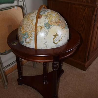 Globe in wood base