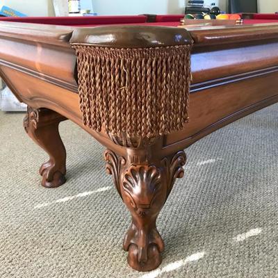Solid wood Golden West Pool Table with pool cue stand $1200.00