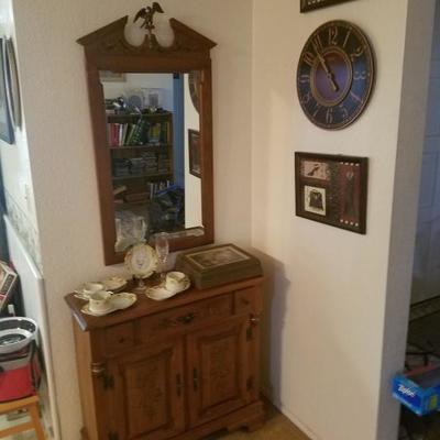 Vintage hall table with mirror $250