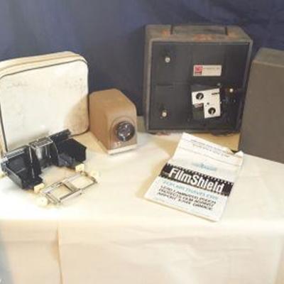 NPT020 Vintage Kodak, Minolta Projectors, Screen & Lead Pouch
