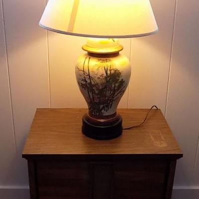 NPT002 Wooden Night Stand and Table Lamp
