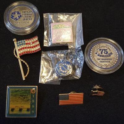 NPT084 Flag Pins & 75th Anniversary Coins & Medallions
