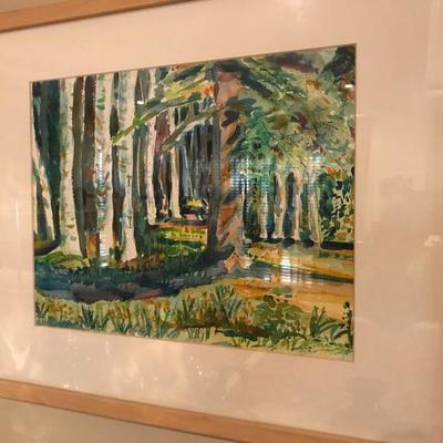 Christine Gilbert Original Watercolor â€˜Springtime Forestâ€™ (13.5â€ x 10.5â€ image size)
$100