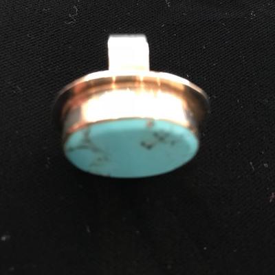 .925 & Turquoise Statement Ring (size 6)  $36