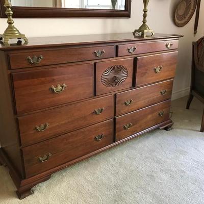 Solid Cherry Nine Drawer Chest Mobry Hill Collection by Mount Airy (60â€w x 36â€h x 19â€d)
$1,100