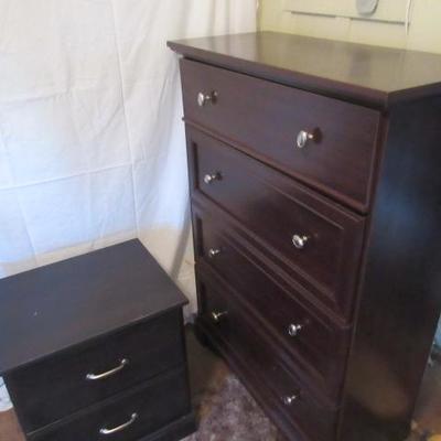 Beautiful large chest of drawers with a matching night stand for the side of the bed