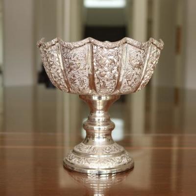 51) Tall Silver Footed Bowl
Size:  6.5 Inches High x 6.5 Inches Wide 
Asking Price: $490