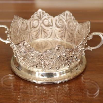 57) Antique Silver Bowl
Size: 6 Inches Wide x 2.25 Inches High 
Asking Price: $300
