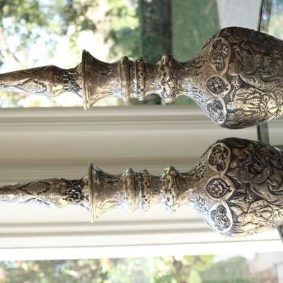 45) Pair of Antique Persian Urns – Silver
Size: 20 Inches High w/ Lids x 5.5 Inches Wide
Asking Price: $2,000
