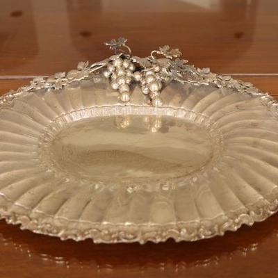 65) Grape Silver Plate
Size:  16 Inches Long x 12.5 Inches Wide x 2.5 Inches High
Asking Price: $1,540