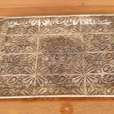 73) Silver Net Tray
Size: 15.25 Inches Long x 11.5 Inches Wide x .5 Inches High
Asking Price: $1,150