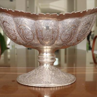 46) Antique Persian Serving Bowl – Silver
Size: 16 Inches Wide x 11.5 Inches Deep x 10.5 Inches High
Asking Price: $2,600