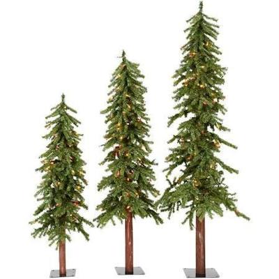 Natural Alpine Green Artificial Christmas Tree wit ...