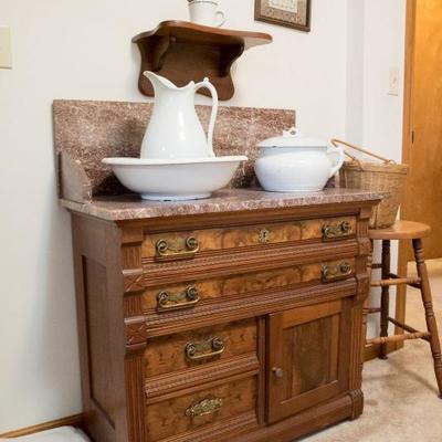 19th Century hand carved wash stand