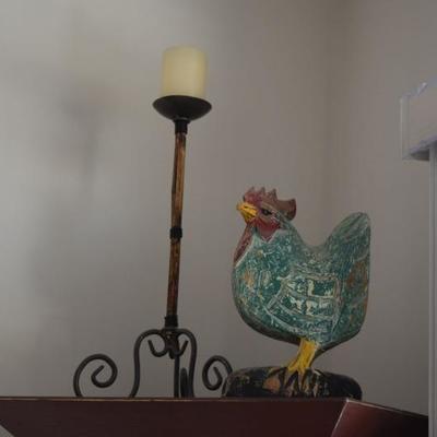 Rooster & candle holder