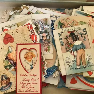 Vintage Valentine Cards Over 100 to choose from