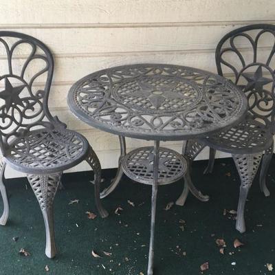 cast aluminium table and chairs texas star 