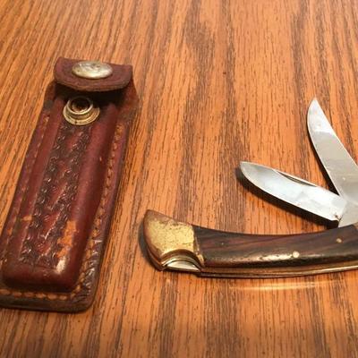 browning lock blade knife leather case 