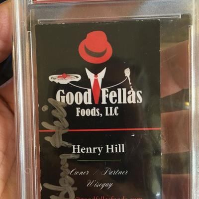 rare signed  henry hill business card ganister turned FBI informant 