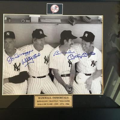 signed DiMaggio/Mantle/Williams photo  