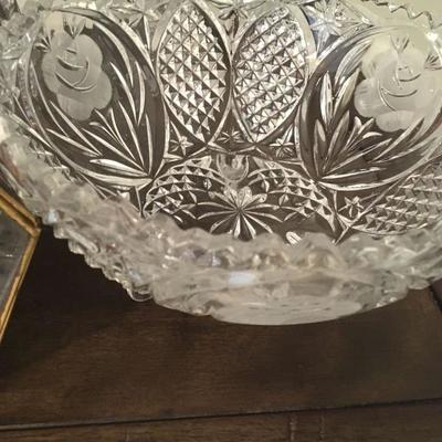 lead crystal etched bowl