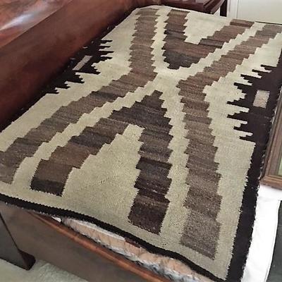 Navajo Ganado rug with easy to remove hem.  