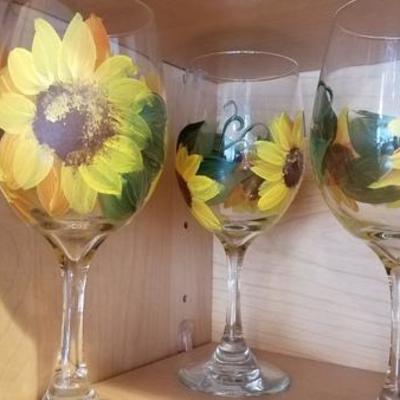 Sunflower Wine Glasses
