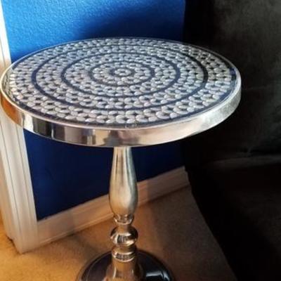 Silver and inlay side table