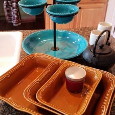 Bright Colored Ceramic Serving Platters
